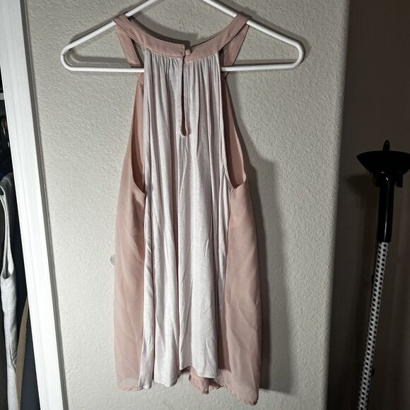 Anthropologie Sunday In Brooklyn Peach Chiffon Halter Cami Tank Top Lined Size M - Picture 6 of 7